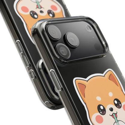 Kawaii Shiba Inu Phone Case for Bubble Tea Lovers