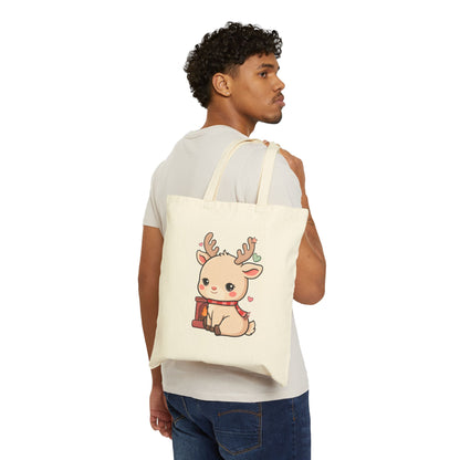 Kawaii Reindeer Tote Bag for Cozy Christmas Cheer