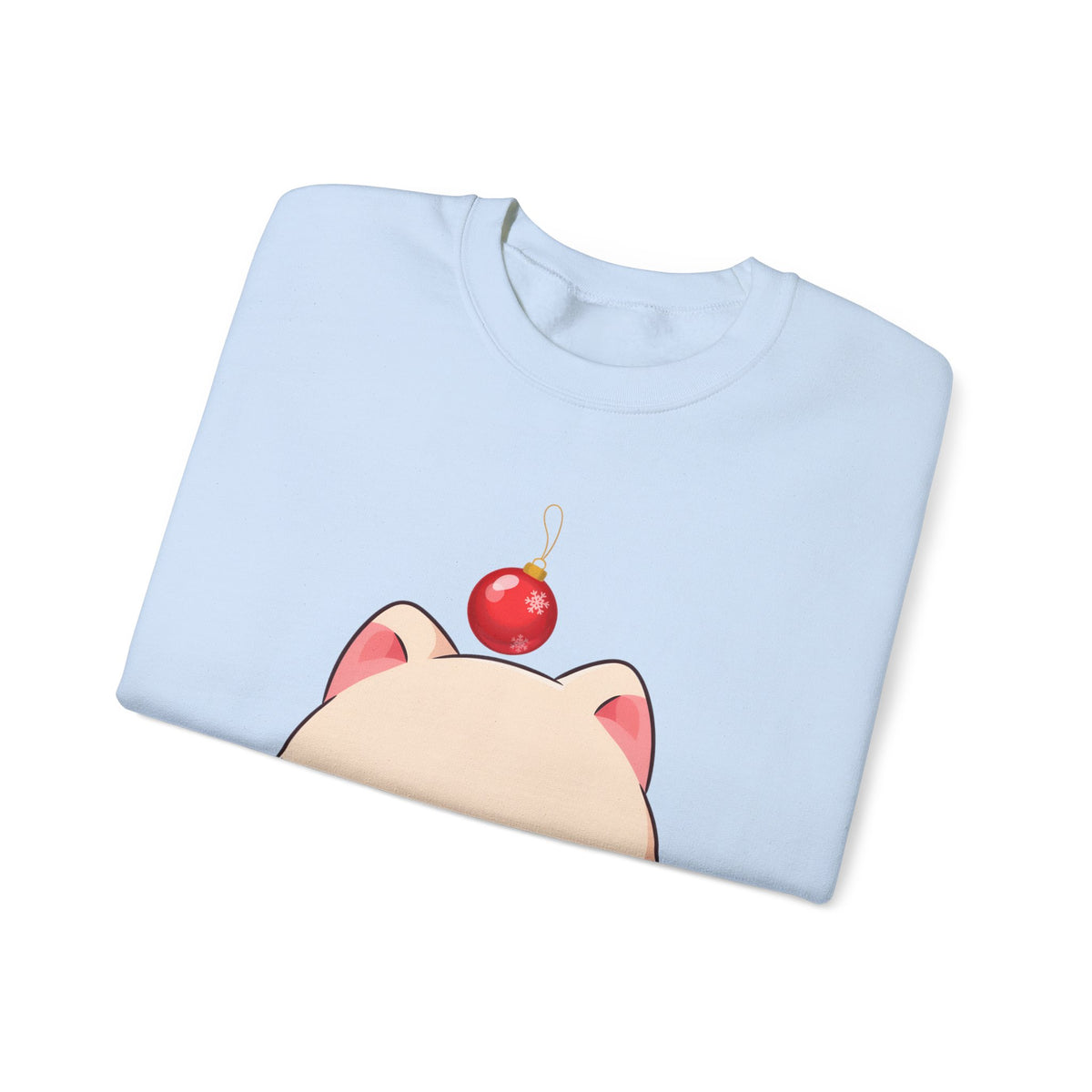 Kawaii Arctic Fox Christmas Sweatshirt, Cute Holiday Crewneck