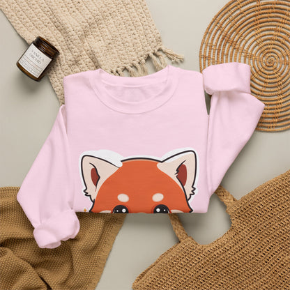 Kawaii Red Panda Sweatshirt, Cute Plant Lover Crewneck