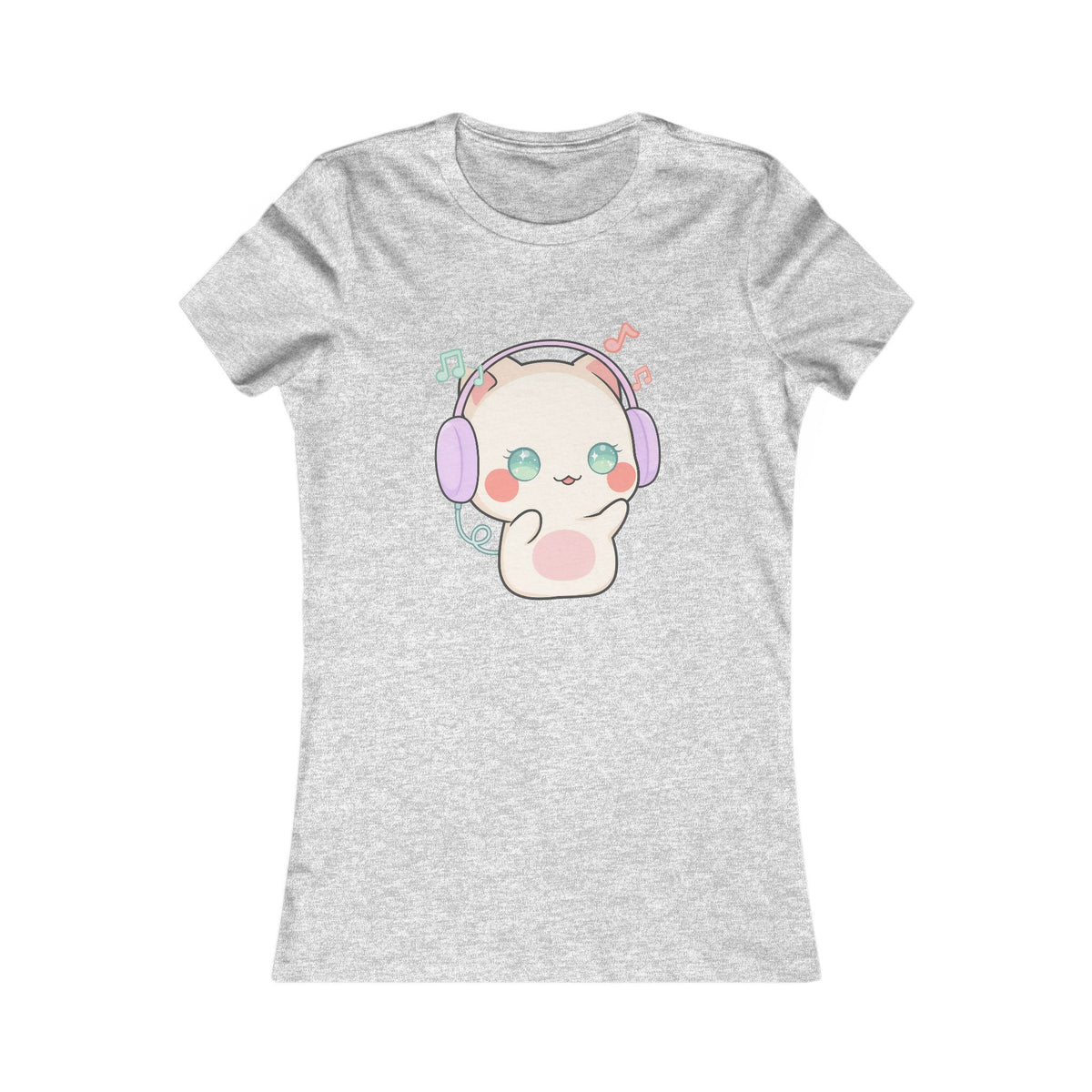 Kawaii Cat Music Lover Women's Favorite Tee