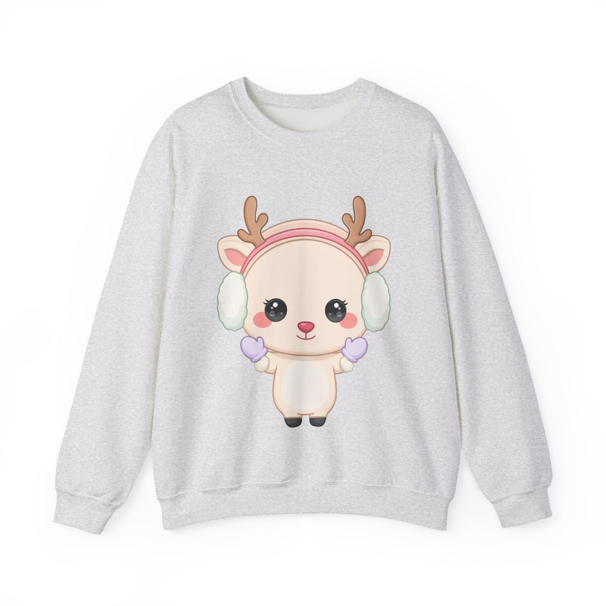 Kawaii Reindeer Sweatshirt, Cute Winter Crewneck