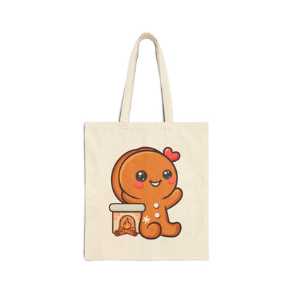 Gingerbread Christmas Tote Bag, Cute Kawaii Holiday Gift