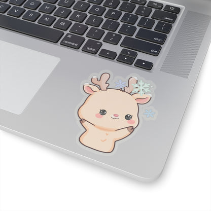 Kawaii Reindeer Sticker for Cozy Winter Decor