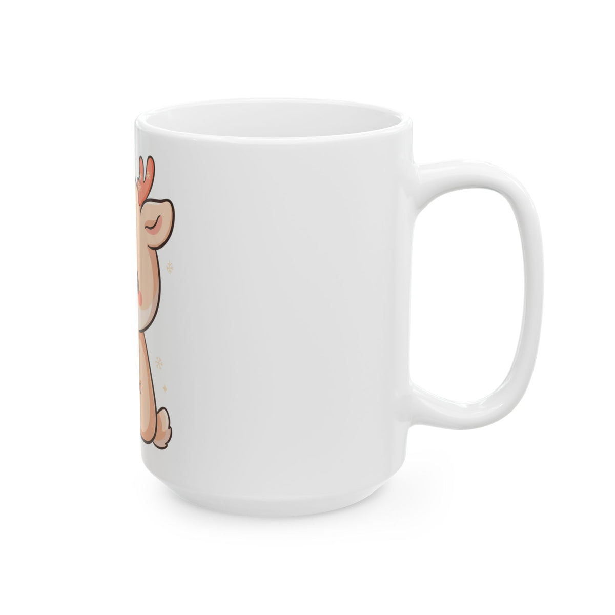 Kawaii Christmas Reindeer Mug for Cozy Holiday Desk Moments