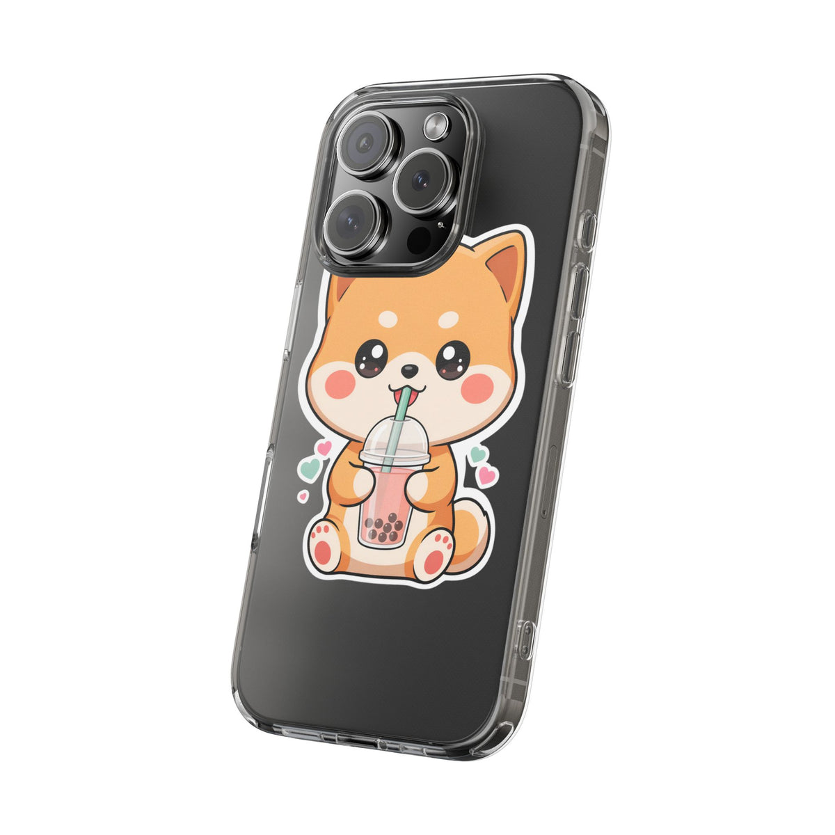 Kawaii Shiba Inu Phone Case for Bubble Tea Lovers