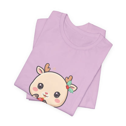 Kawaii Reindeer Christmas T-Shirt for Cute Holiday Style