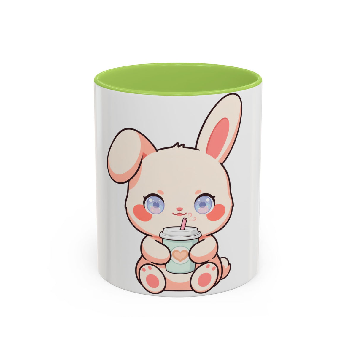 Kawaii Bunny Coffee Mug, Cute Latte Lover Accent Mug