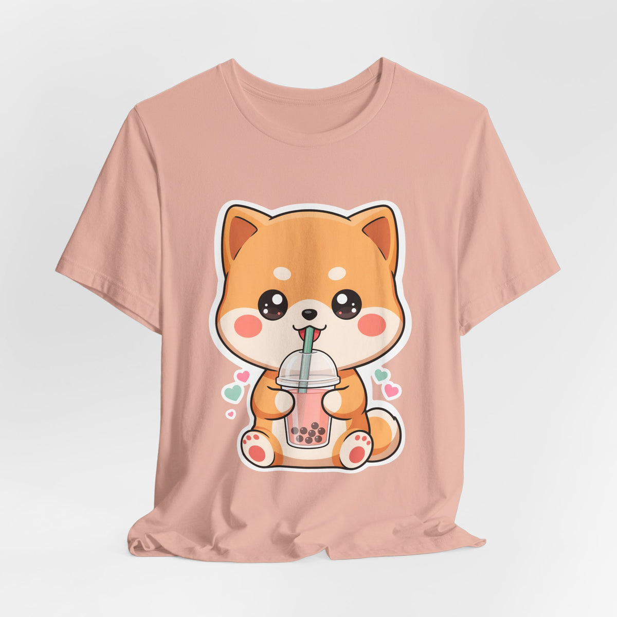 Kawaii Shiba Bubble Tea T-Shirt for Boba Lovers