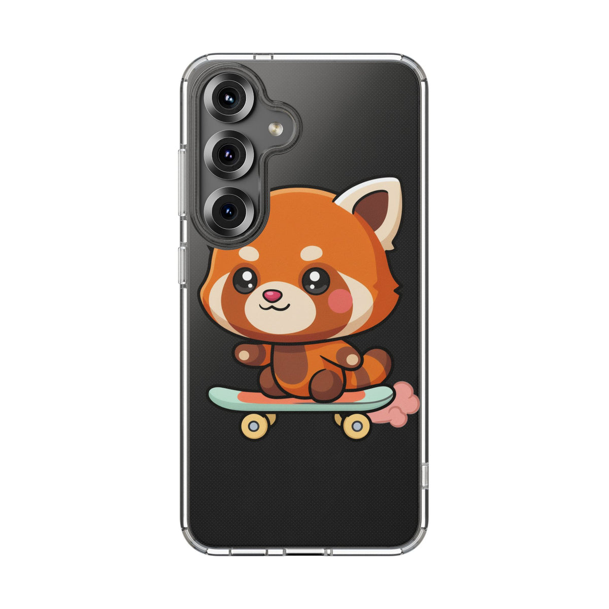 Red Panda Skateboard Phone Case, Cute Kawaii Style