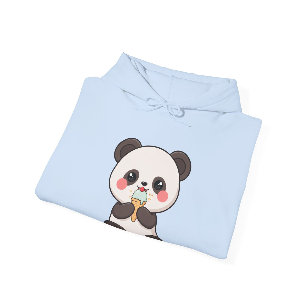 Kawaii Panda Ice Cream Hoodie, Cute Chibi Sweatshirt