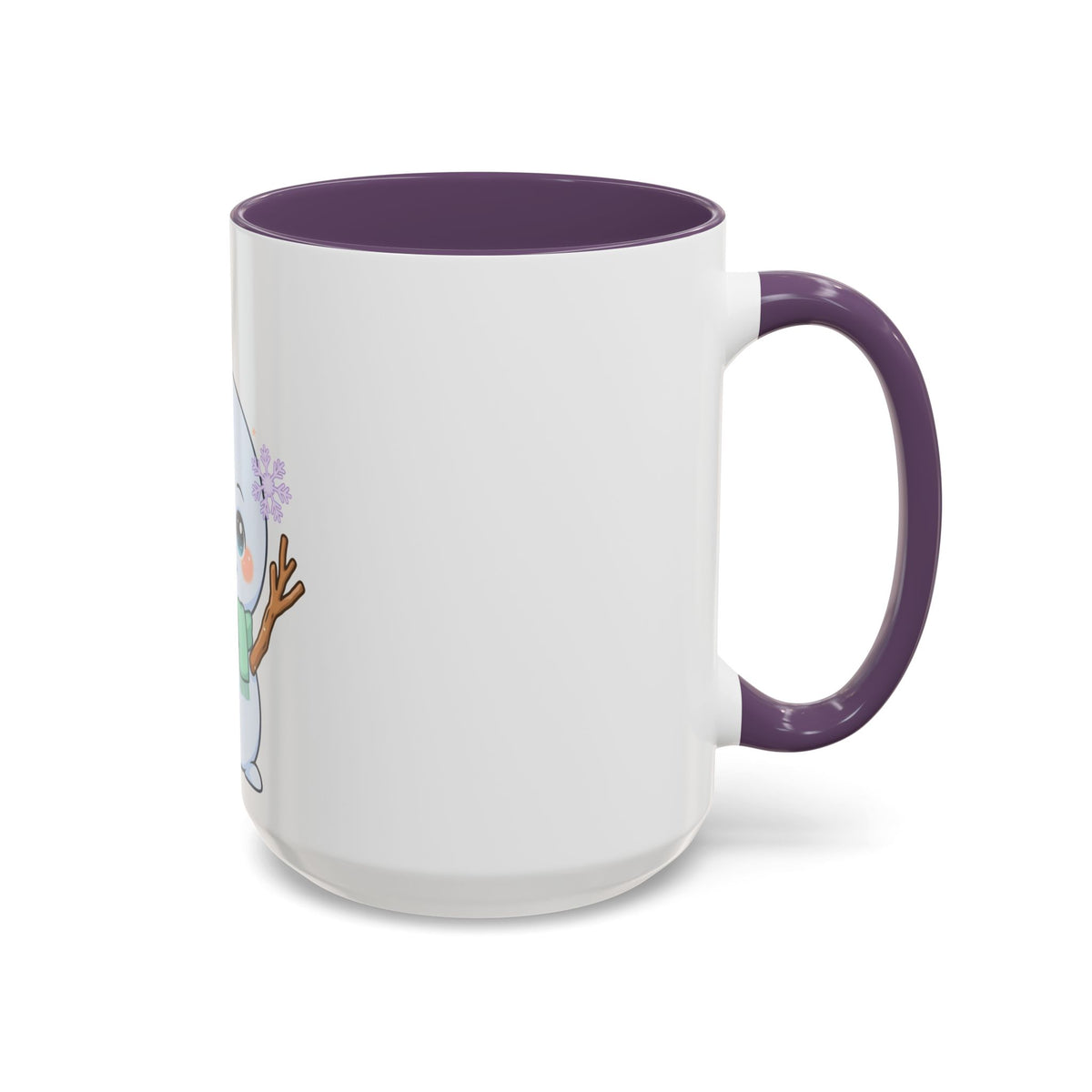 Kawaii Snowman Accent Coffee Mug for Winter Fans