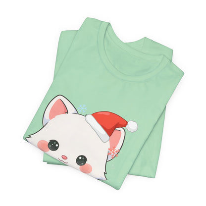 Christmas Arctic Fox T-Shirt for Cozy Holiday Readers