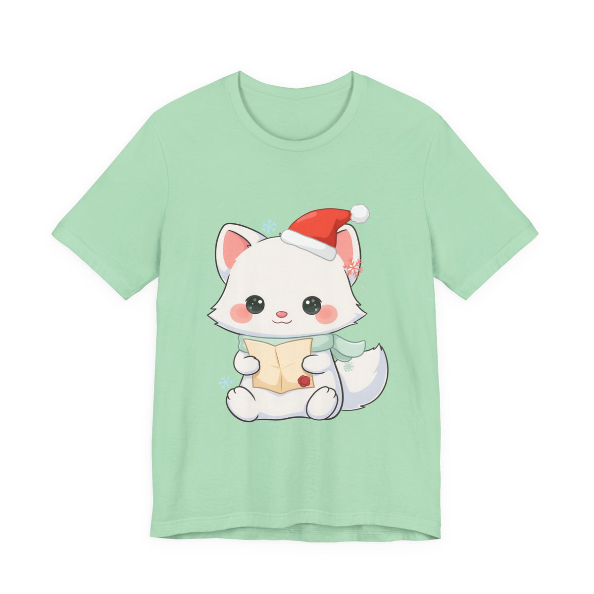 Christmas Arctic Fox T-Shirt for Cozy Holiday Readers
