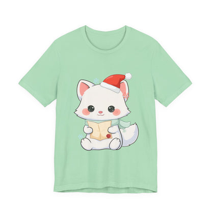 Christmas Arctic Fox T-Shirt for Cozy Holiday Readers