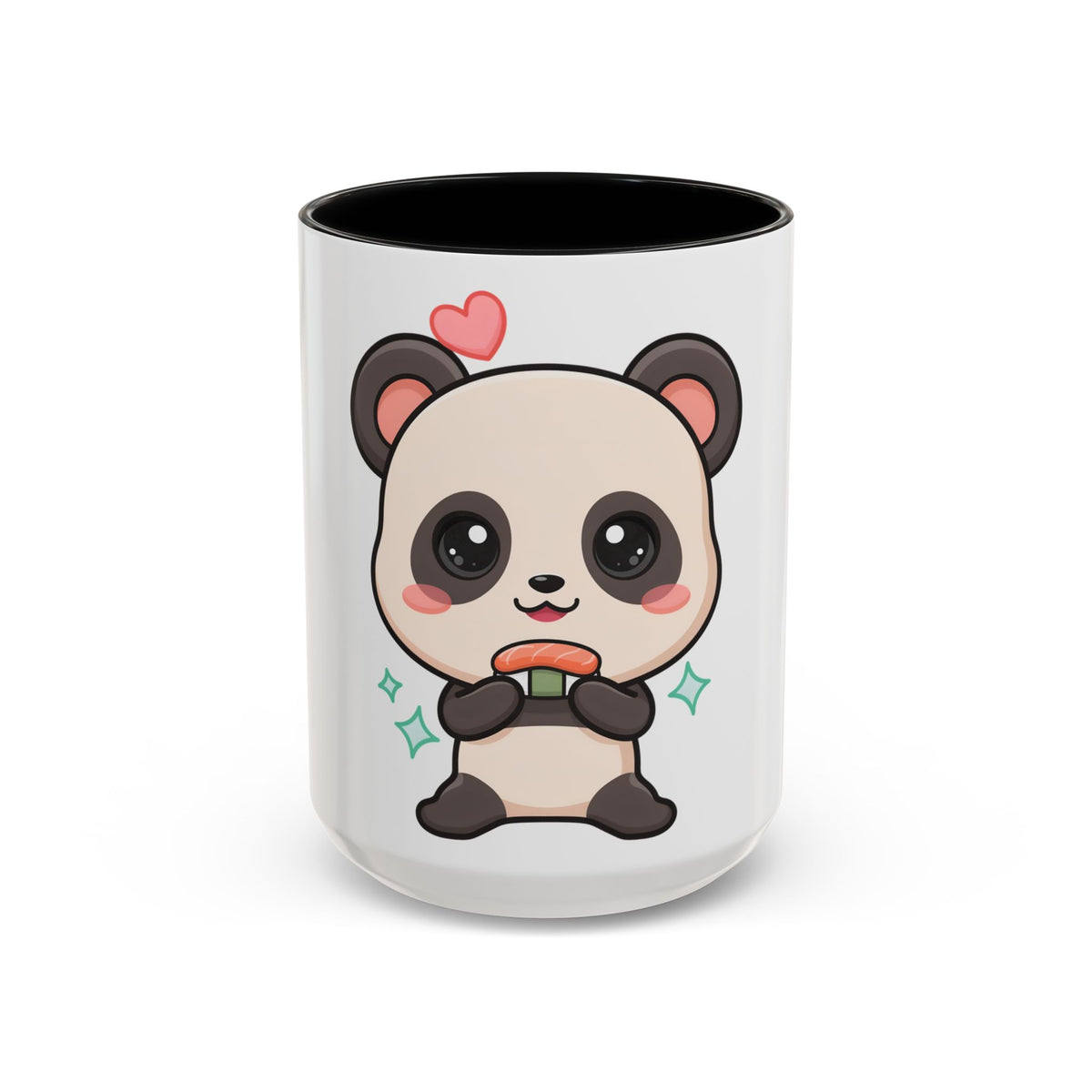 Kawaii Panda Coffee Mug, Cute Sushi Lover Accent Mug