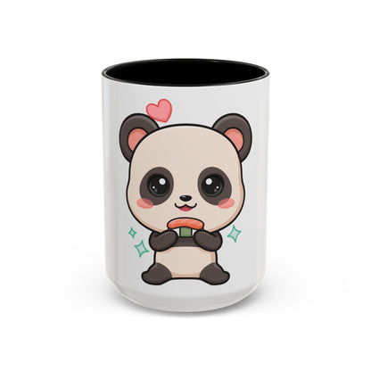 Kawaii Panda Coffee Mug, Cute Sushi Lover Accent Mug