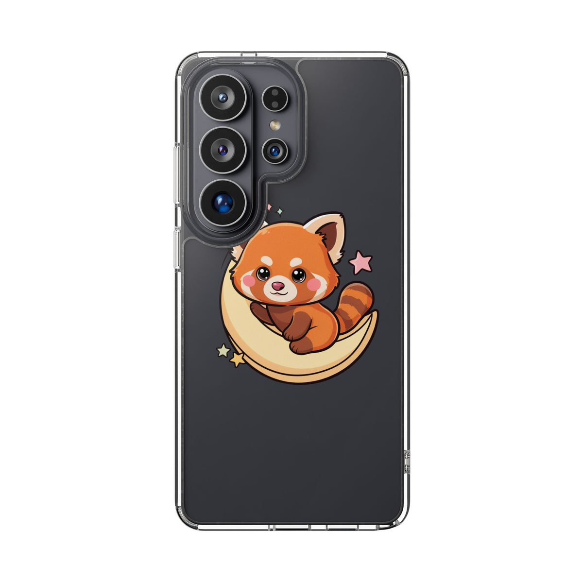 Red Panda Phone Case, Kawaii Moon Companion