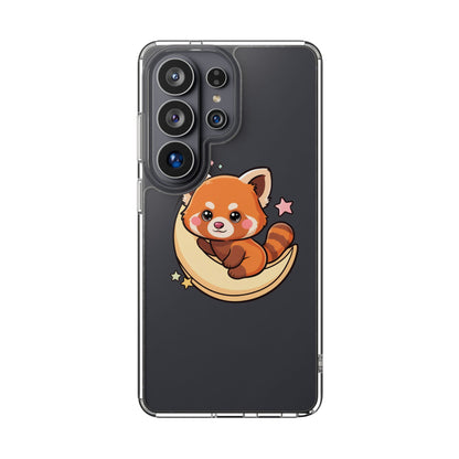 Red Panda Phone Case, Kawaii Moon Companion