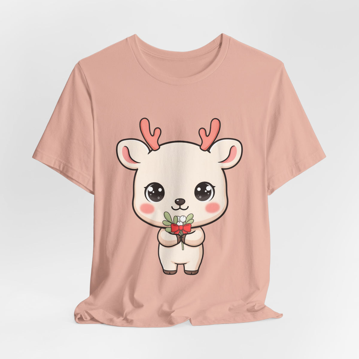 Kawaii Reindeer Christmas T-Shirt for Holiday Cheer