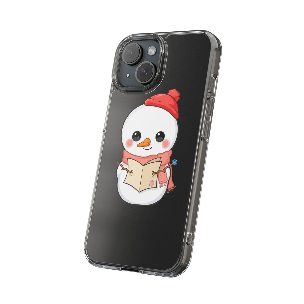 Kawaii Snowman Phone Case Reading to Santa