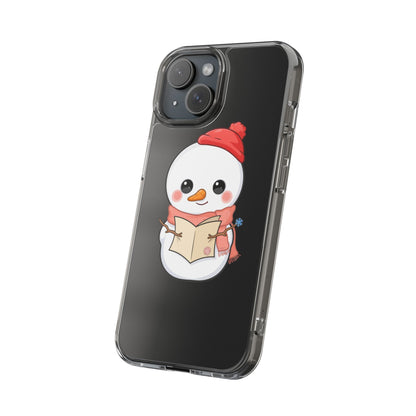 Kawaii Snowman Phone Case Reading to Santa