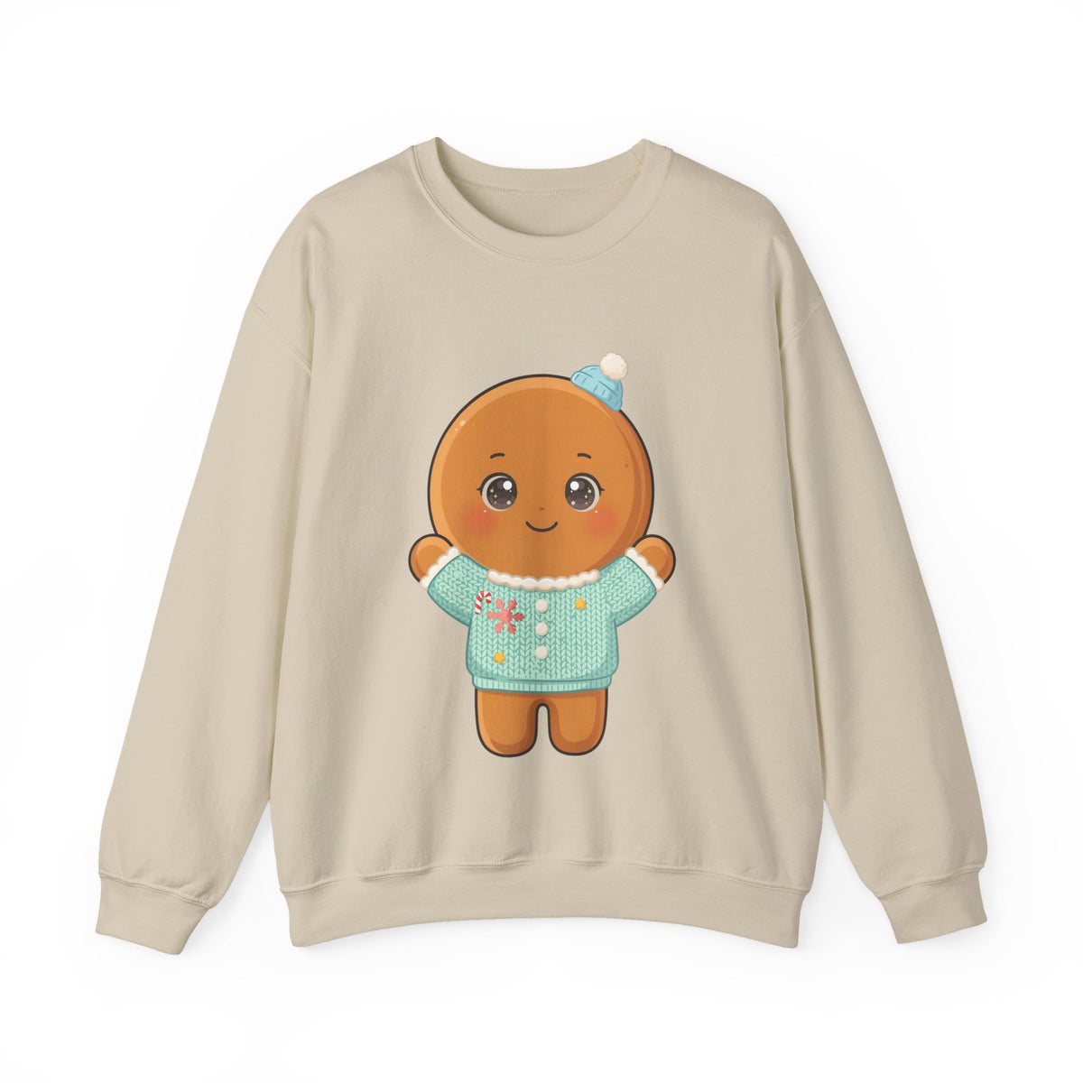 Kawaii Gingerbread Sweatshirt, Cute Christmas Crewneck