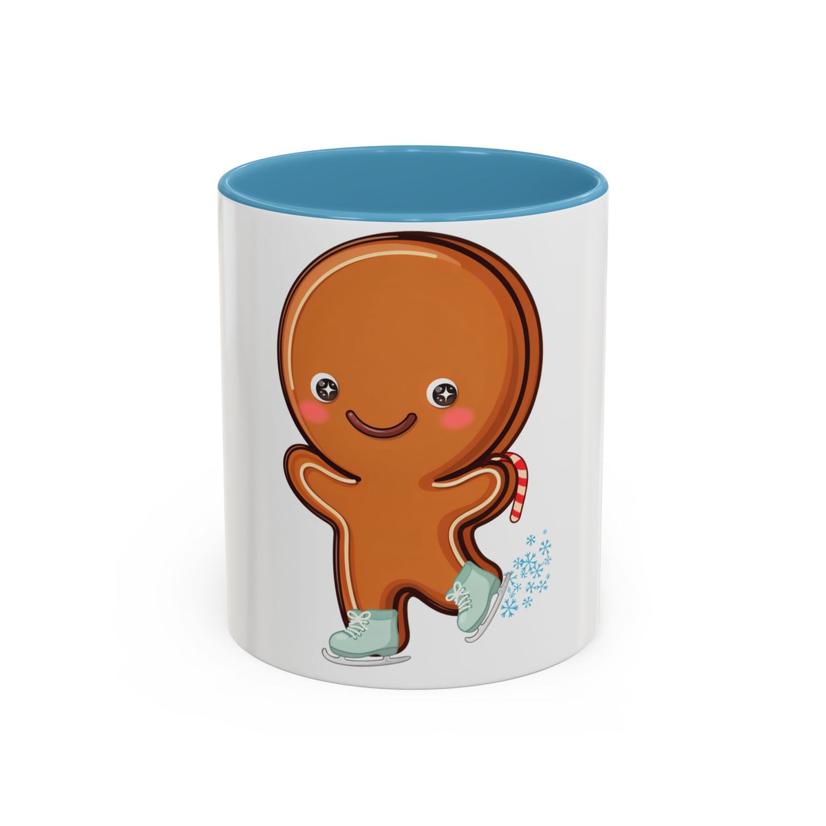 Gingerbread Man Ice Skating Accent Coffee Mug