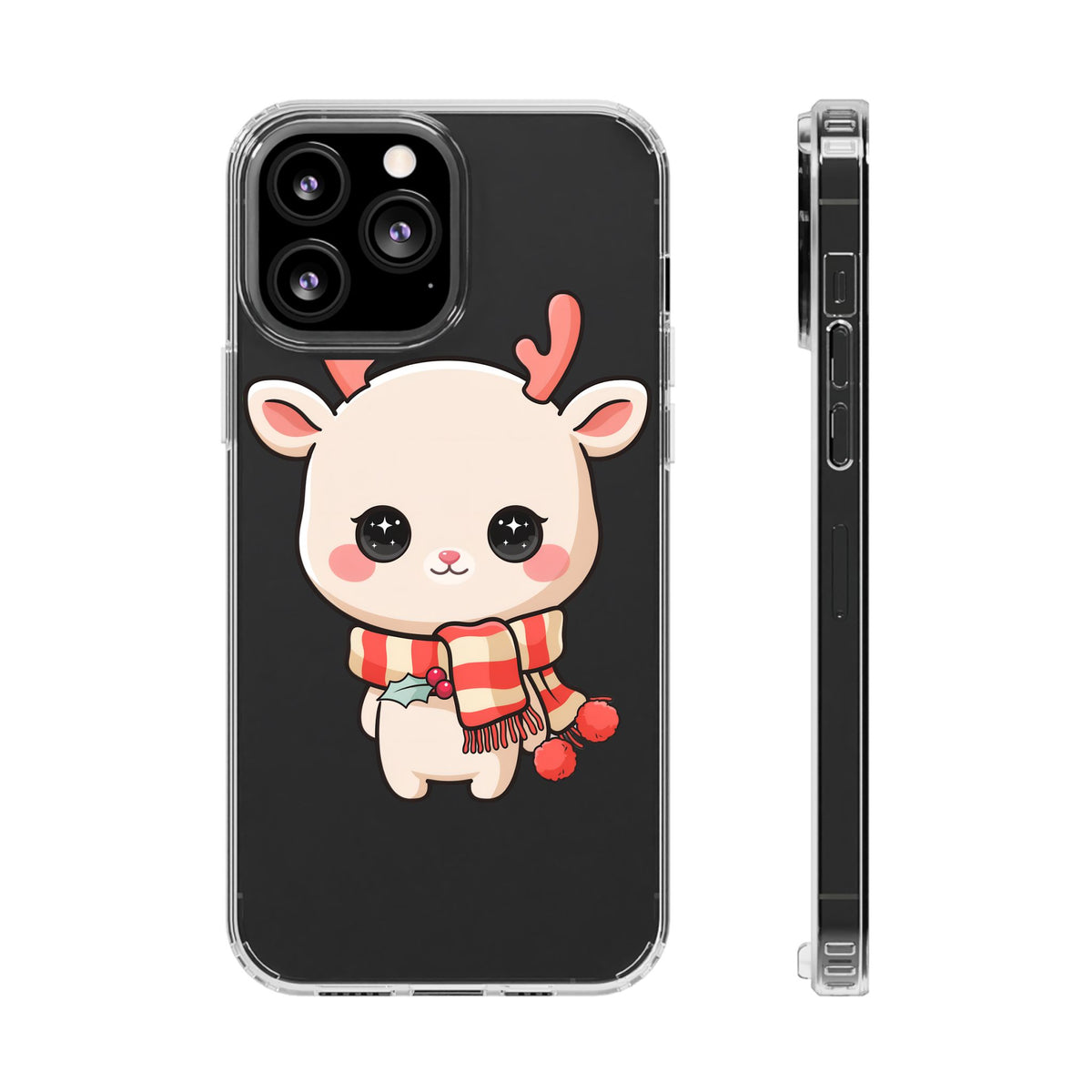 Christmas Reindeer Phone Case, Cute Kawaii Holiday Gift