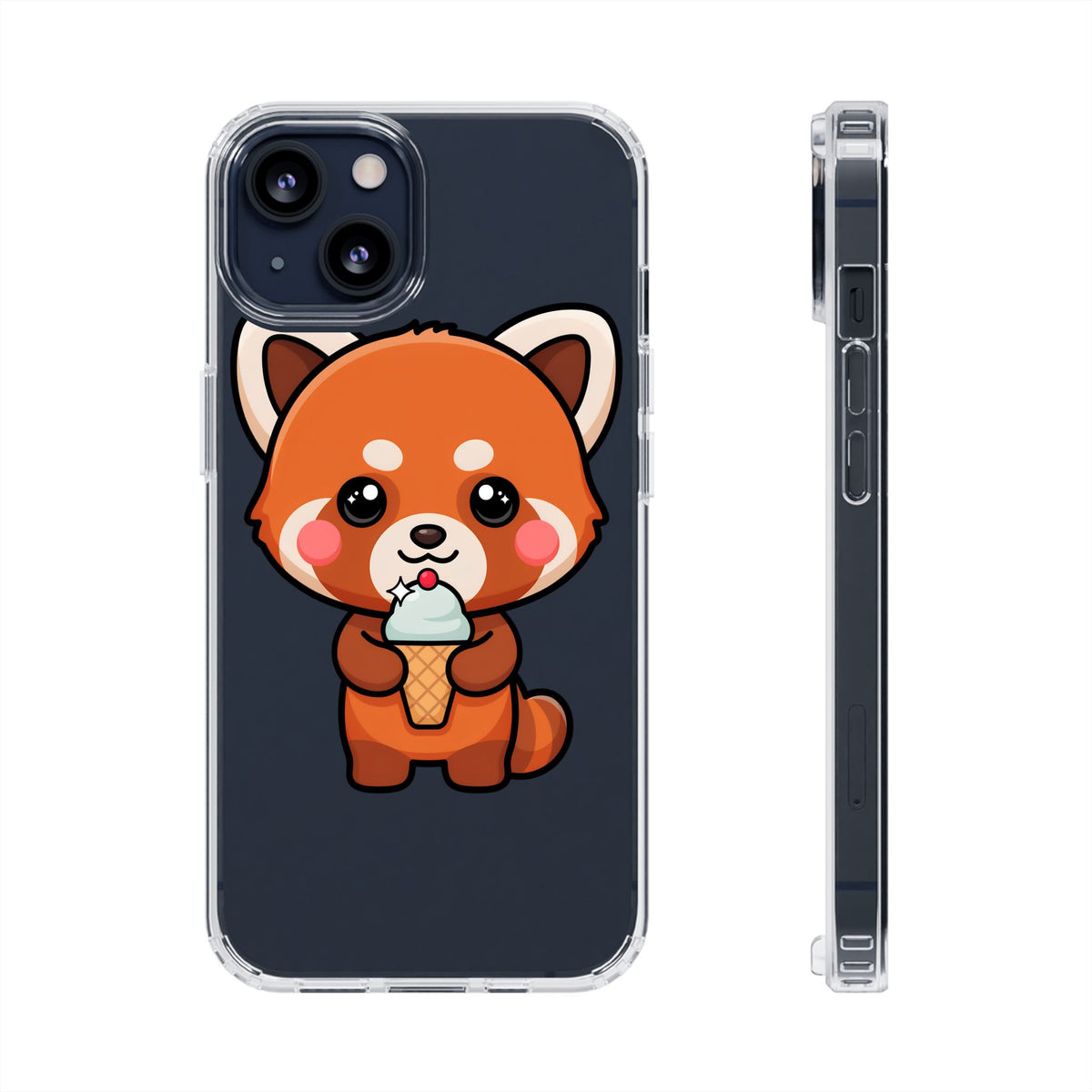 Kawaii Red Panda Phone Case with Ice Cream