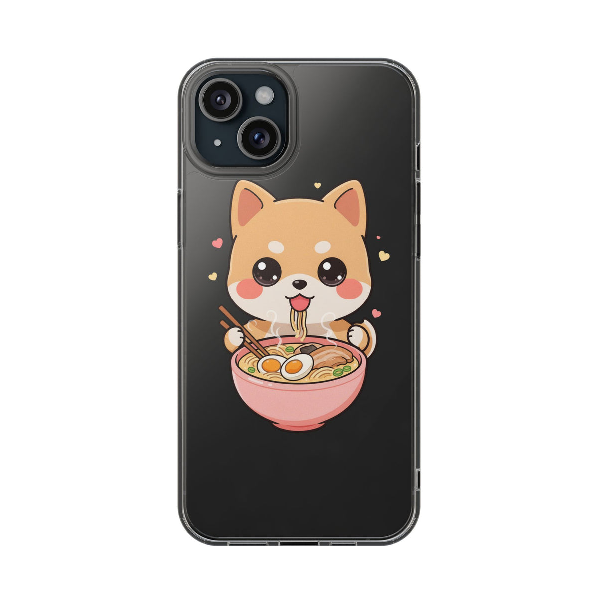 Kawaii Shiba Inu Ramen Clear Impact-Resistant Case