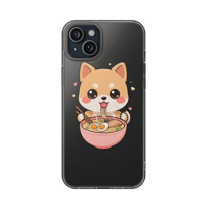 Kawaii Shiba Inu Ramen Clear Impact-Resistant Case