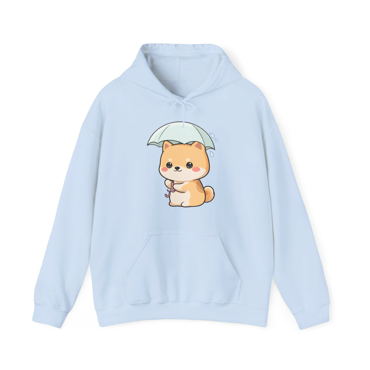 Kawaii Shiba Inu Hoodie, Cute Umbrella Dog Sweatshirt