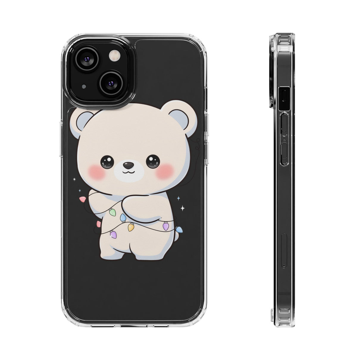 Kawaii Polar Bear Phone Case with Fairy Lights