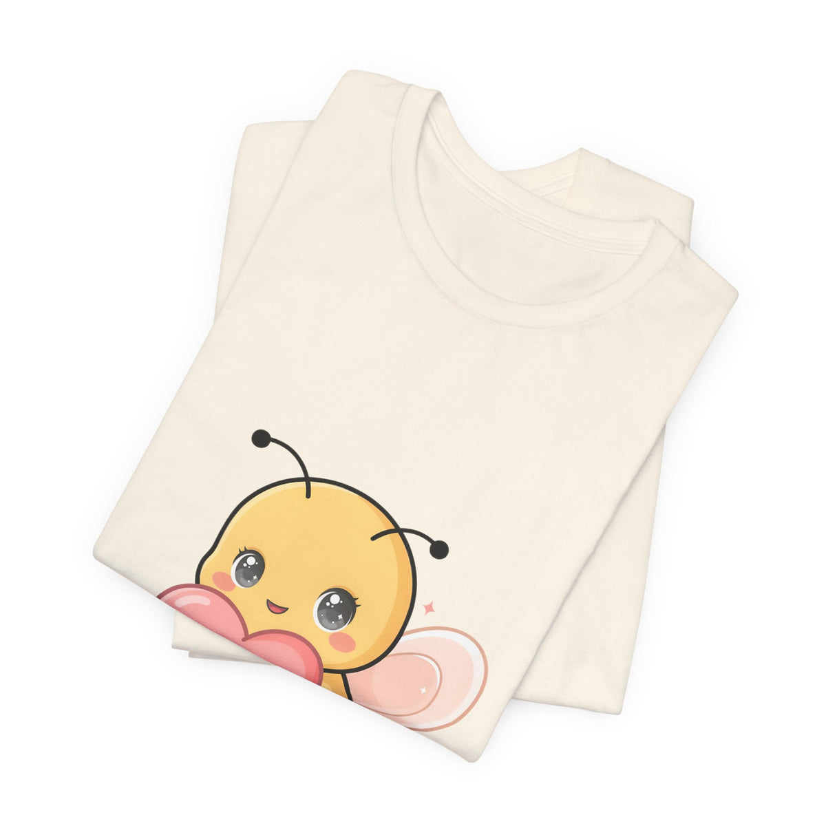Kawaii Bee T-Shirt: Sweet Heart-Loving Unisex Tee