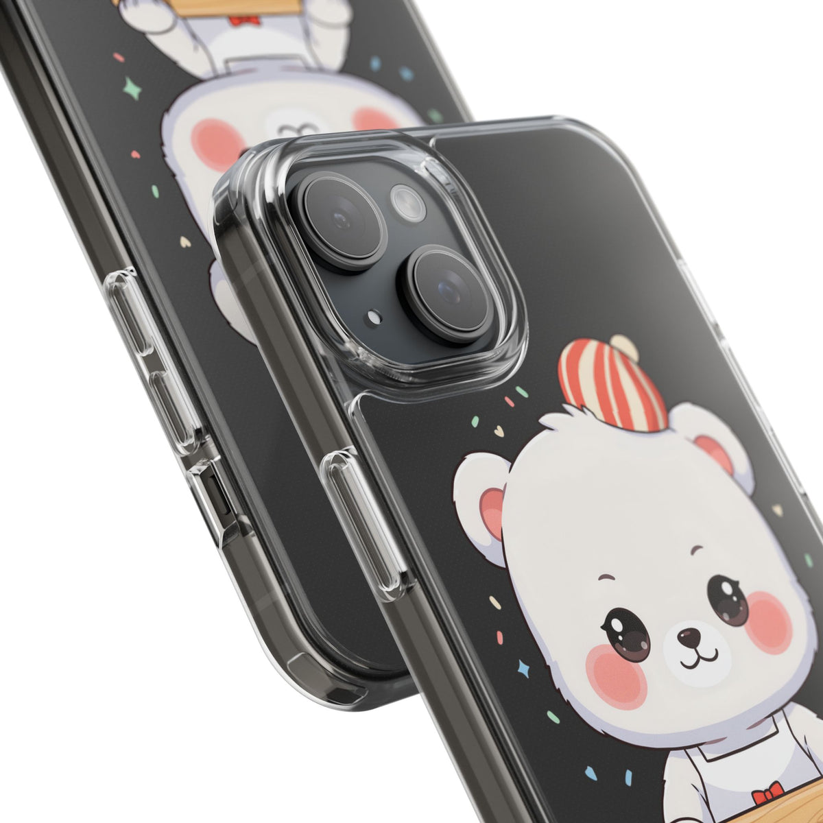 Christmas Bear Cookie Baking Clear Phone Case