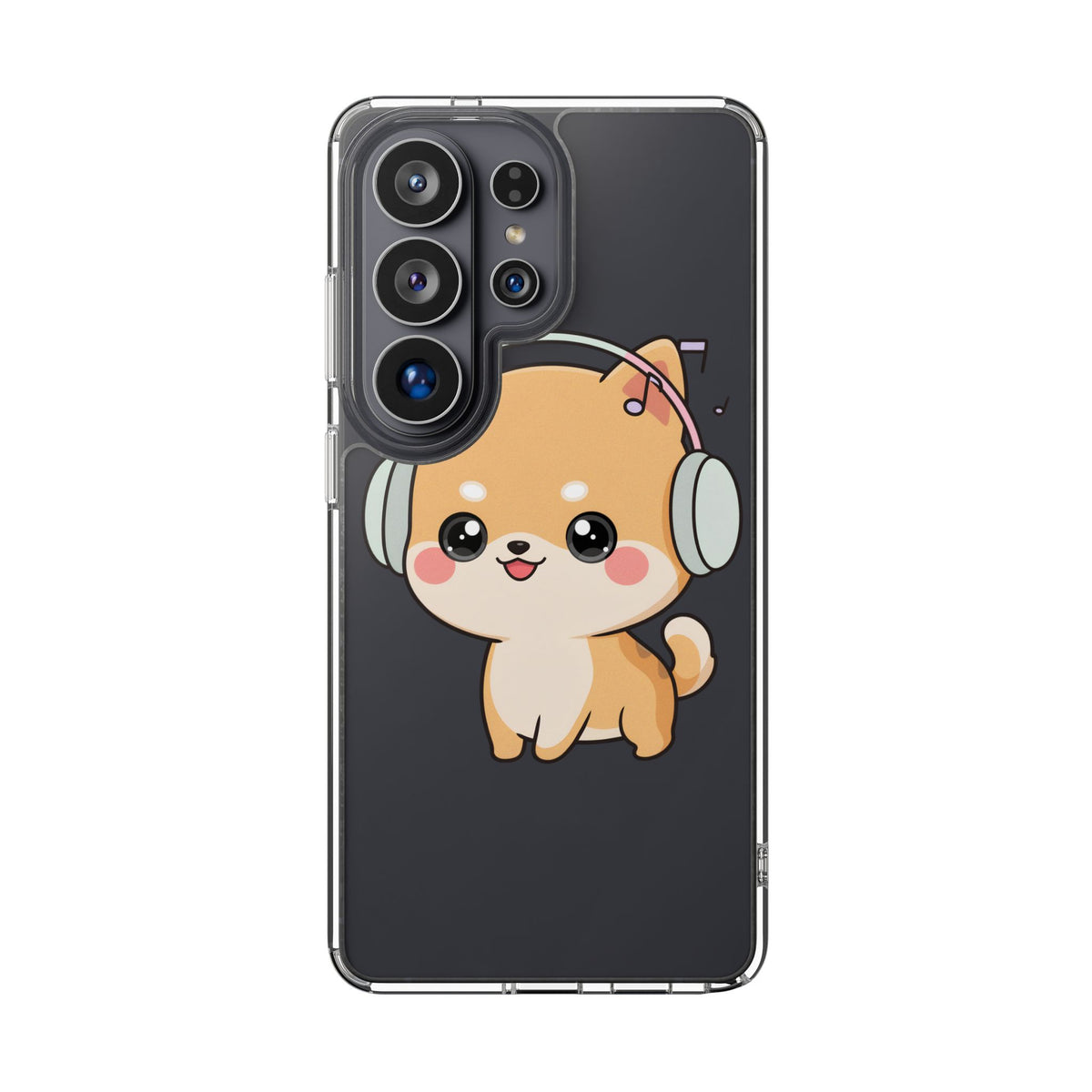 Kawaii Shiba Inu Phone Case – Music Lover Clear Case