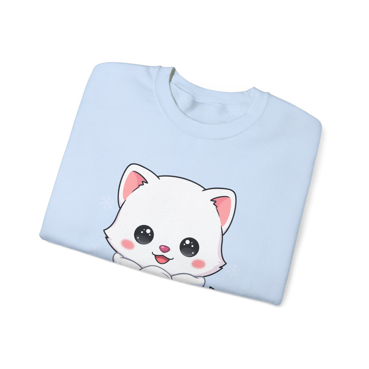 Kawaii Arctic Fox Sweatshirt, Cute Winter Animal Crewneck