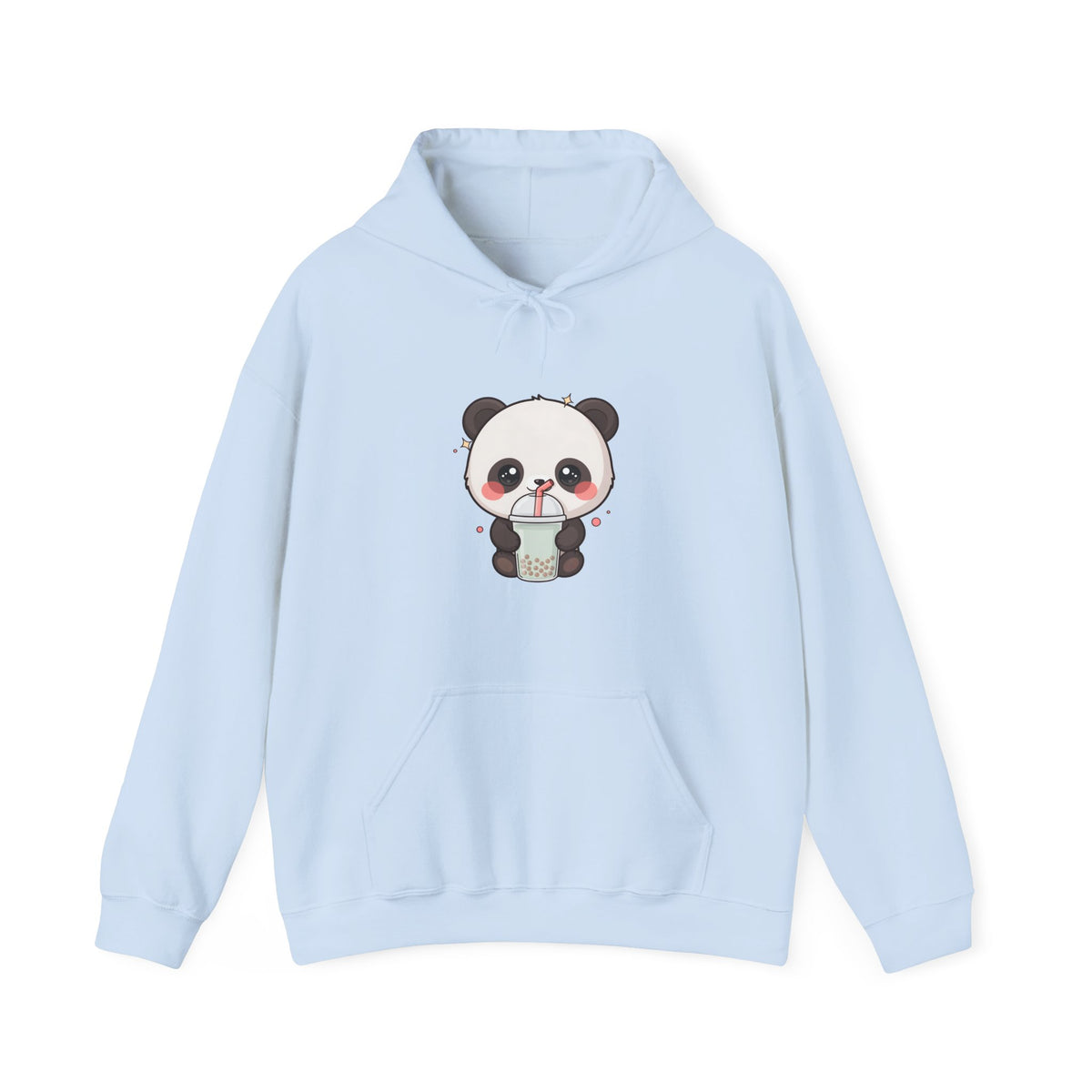 Bubble Tea Panda Hoodie, Kawaii Chibi Boba Sweatshirt