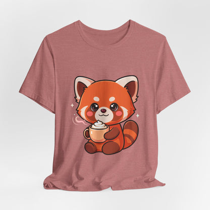 Kawaii Red Panda Coffee Tee for Cute Animal Lovers