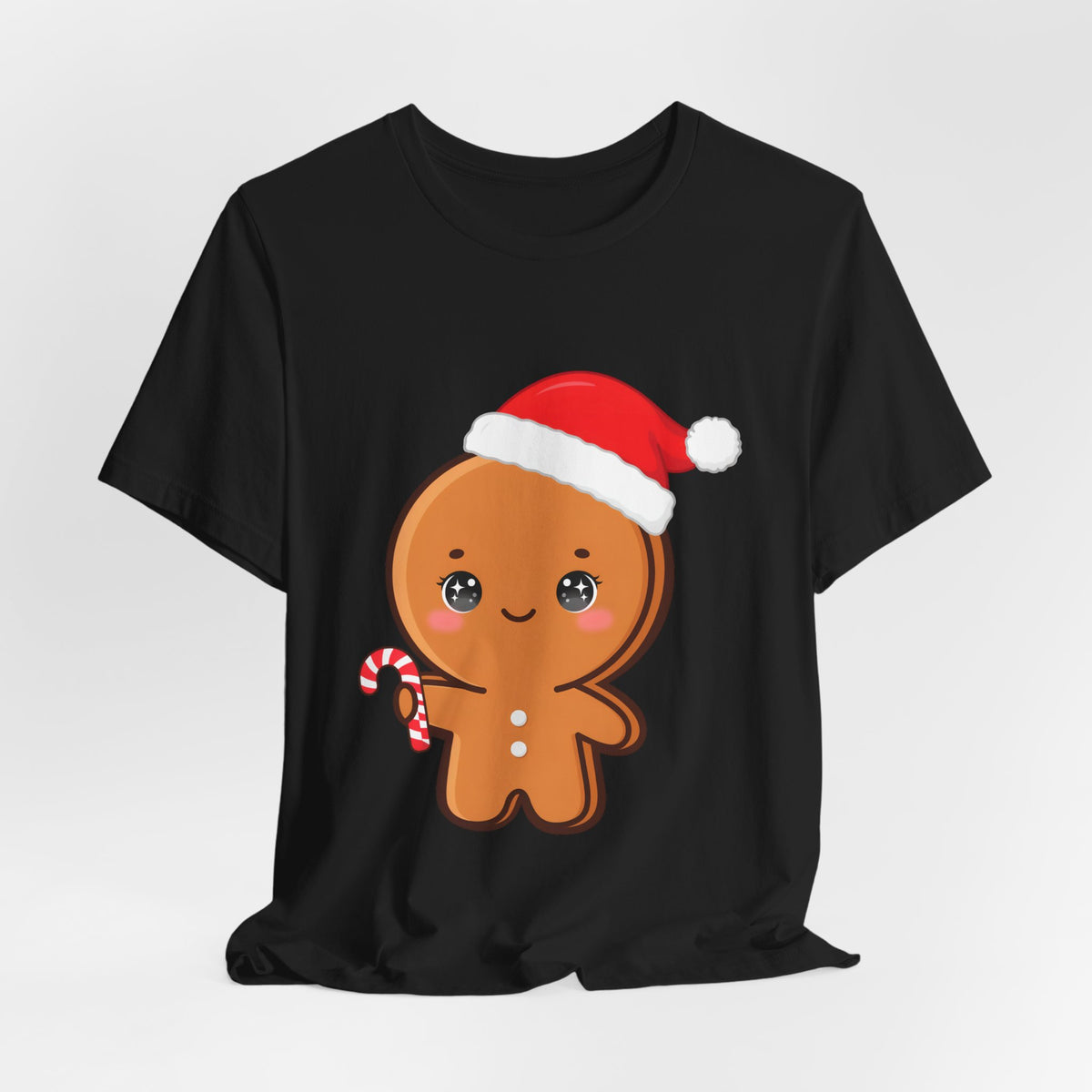 Gingerbread Man Christmas T-Shirt, Cute Kawaii Holiday Tee