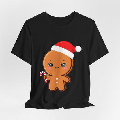 Gingerbread Man Christmas T-Shirt, Cute Kawaii Holiday Tee