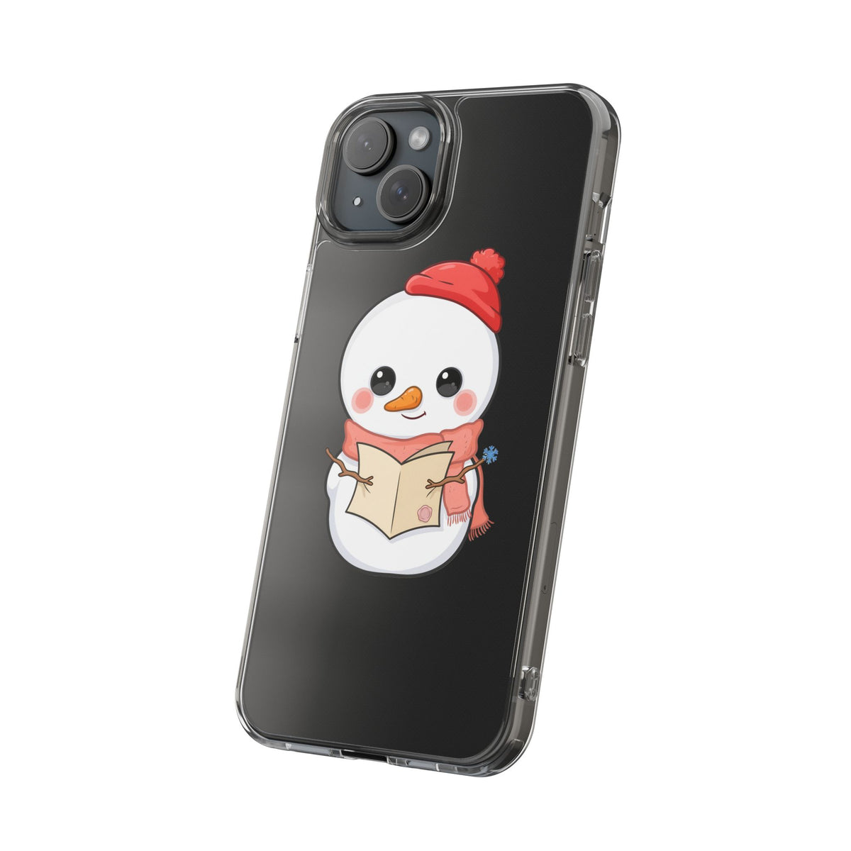 Kawaii Snowman Phone Case Reading to Santa