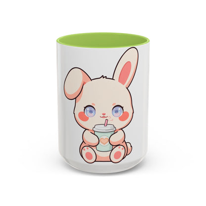 Kawaii Bunny Coffee Mug, Cute Latte Lover Accent Mug