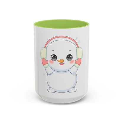 Kawaii Snowman Accent Coffee Mug for Cozy Winter Sips
