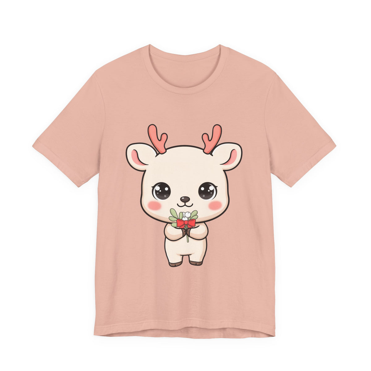 Kawaii Reindeer Christmas T-Shirt for Holiday Cheer