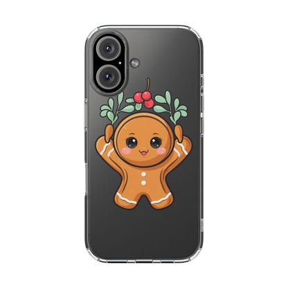 Kawaii Gingerbread Phone Case with Mistletoe Cheer