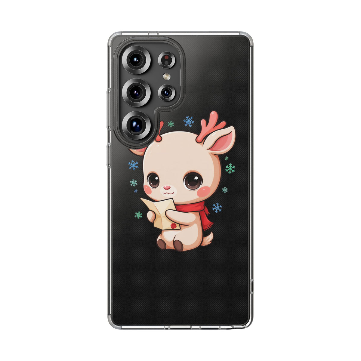 Christmas Reindeer Clear Impact-Resistant Phone Case