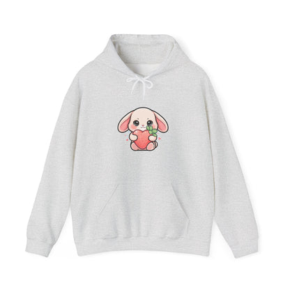 Kawaii Bunny Strawberry Hoodie, Cute Unisex Sweatshirt