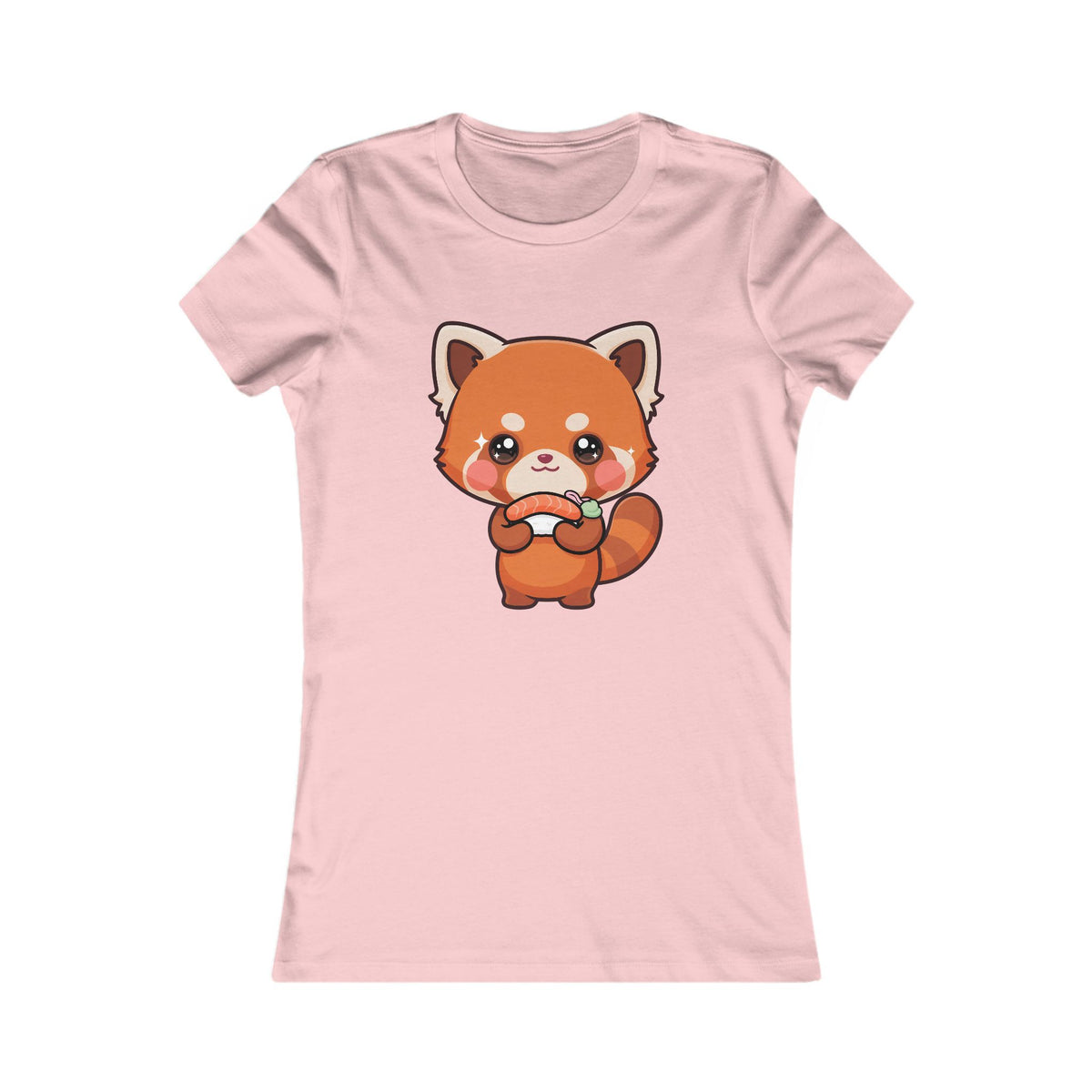 Kawaii Red Panda Sushi Tee for Cute Foodie Fans